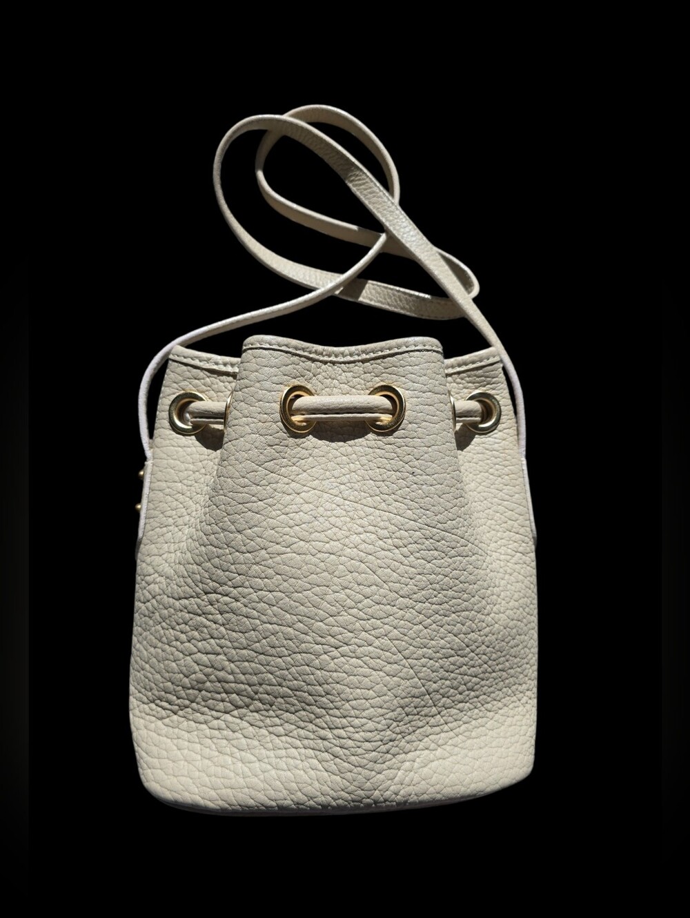 Vintage Dooney & Bourke AWL Bone Mini Drawstring Bucket Shoulder Bag EUC - Picture 3 of 16